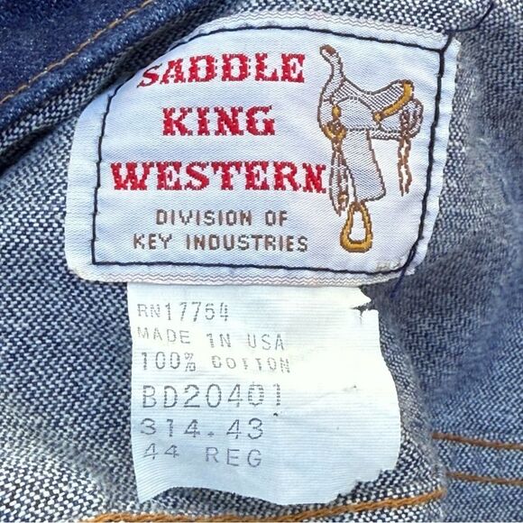 Vintage Saddle King Western Jacket Men 44 Reg Made in USA Snaps Cowboy - Picture 10 of 13